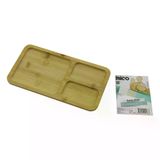 Genel Markalar DİKDÖRTGEN 3 BÖLMELİ=2+1 AHŞAP BAMBU SERVİS SUNUM TEPSİ - TAHTASI 24.8 X 13.8 X 1.4CM (4745)