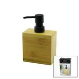 Genel Markalar DİKDÖRTGEN AHŞAP BAMBU SIVI SABUNLUK SİYAH PLASTİK POMPA 5.8 X 9.9CM - Y: 10CM (4745)