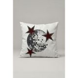 Genel Markalar Disko Topu ve Yıldız Desenli Kırlent Kılıfı 290 – Disco Star Tasarım 45x45 cm
