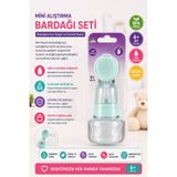 Genel Markalar Doğal Cam Mini Alıştırma Bardağı Seti 60ml 6+ Ay BPA Free Çift Başlıklı Bebek Beslenme Bardağı