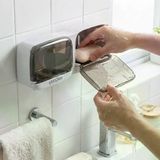 Genel Markalar Duvara Monte İkili Kapaklı Plastik Katı Sabunluk Organizer – Banyo &amp;amp; Mutfak İçin Yapışkanlı Sabun Kutusu ve Düzenleyici (4745)