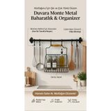 Genel Markalar Duvara Monte Metal Mutfak Askı Rafı & Organizer Seti siyah