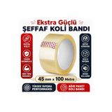 Genel Markalar Ekstra Güçlü Şeffaf Koli Bandı 45 mm x 100 Metre – Yüksek Yapışma Performansı / Ağır Paket Koli Bandı 1 Adet