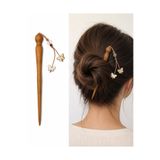 Genel Markalar El Yapımı Ahşap Kanzashi Saç Çubuğu Topuz Tokası Doğal Ahşap Hair Stick Kadın Saç Aksesuarı El Yapımı Saç Tokası Japon Kanzashi Şık Zarif Hediyelik