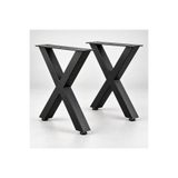 Genel Markalar EvKolleksiyon X Tipi Metal Masa Ayağı 2 Li Takım 72x60 Cm 60x60 Profil Antrasit