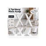 Genel Markalar EvKolleksiyon X Tipi Metal Masa Ayağı 2 Li Takım 72x60 Cm 60x60 Profil