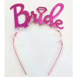 Genel Markalar Fuşya Renk Bekarlığa Veda İtalik Yazı Alyanslı Bride Taç