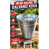 Genel Markalar 🪣 Galvaniz Kova 28 cm Çok Amaçlı Metal Kova – Su Harç Tarım Bahçe Vb..