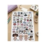 Genel Markalar Giydirilebilir Bebek Sticker Seti | Kağıt Bebek ve Kıyafet Stickerları | 3 Karakterli Eğitici ve Eğlenceli Çıkartma Seti