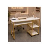 Genel Markalar Gold Collection Luxury Nail Desk | Gold Metal Profesyonel Nail Studio Çalışma Masası