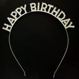 Genel Markalar Gümüş Kristal Taşlı Happy Birthday Doğum Günü Tacı İthal Ürün A Kalite 17x16 cm (4745)