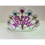 Genel Markalar Gümüş Renk Happy Birthday Yazılı Doğum Günü Tacı 60 cm