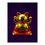 Genel Markalar Güneş Enerjili Şans Kedisi (Maneki Neko) – Dekoratif Figür
