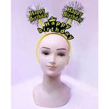 Genel Markalar Happy Birthday Püsküllü Neon Sarı Renk Doğum Günü Tacı 22x19 cm (4745)
