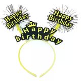Genel Markalar Happy Birthday Püsküllü Neon Sarı Renk Doğum Günü Tacı 22x19 cm