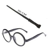 Genel Markalar Harry Potter Asası 30 cm ve Siyah Çerçeveli Harry Potter Gözlüğü Seti (4745)