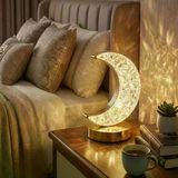 Genel Markalar Hilal AY Model Kristal LED Masa Lambası – Dokunmatik, 3 Renk Işık Modlu, Şarjlı Mini Dekoratif Gece Lambası (4745)