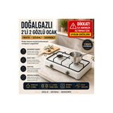 Genel Markalar İŞBİR 2Lİ GÖZLÜ 1.KALİTE DOĞALGAZ UYUMLU SET ÜSTÜ OCAK