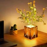 Genel Markalar Işıklı Yapay Çiçek – Siyah Saksılı LED Dekoratif Bitki, Masaüstü ve Ev Ofis Aydınlatmalı Süs Bitkisi (4745)