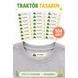 Genel Markalar İsme Özel Traktör Kıyafet Etiketi 104 Adet Ütüyle Yapışan Okul Kreş İsimliği