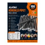 Genel Markalar Jelatinli Körüklü Siyah Pipet 100 Adet