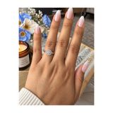 Genel Markalar Kadın Tektaş Çelik Yüzük Taşlı Şık Zarif Ayarlanabilir Takı Kararmaz Gümüş Renk Yüzük 💍✨