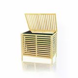 Genel Markalar KALIN AHŞAP BAMBU KİRLİ ÇAMAŞIR SEPETİ SİYAH KUMAŞ ÇANTALI SEPET=50X38X55CM (4745)