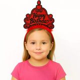 Genel Markalar Kırmızı Happy Birthday Prenses Tacı – Doğum Günü Taç Aksesuarı (4745)