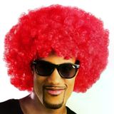 Genel Markalar Kırmızı Renk Kıvırcık Afro Bonus Peruk
