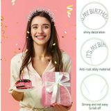 Genel Markalar Kristal Taşlı Gümüş Renk İt's My Birthday Yazılı Doğum Günü Parti Tacı 14x16 cm