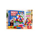 Genel Markalar Manyetik Çubuklar 25 Parça Eğitici STEM Zeka Geliştirici Yapı Oyuncağı ⭐