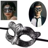 Genel Markalar Maskeli Balo Antik Gri Gümüş Eskitilmiş Maske Balo Venedik (4745)