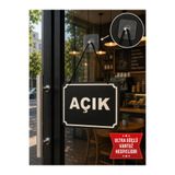 Genel Markalar MDF Kapı Tabelası Açık Kapalı Çift Yönlü Mağaza Dükkan Ofis Açık Kapalı Yazısı (15x20 cm)
