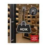 Genel Markalar MDF Kapı Tabelası ÇANTA Açık Kapalı Çift Yönlü Mağaza Dükkan Ofis Açık Kapalı Yazısı (15x20 cm)