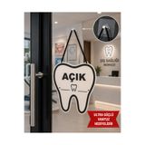 Genel Markalar MDF Kapı Tabelası DİŞ HEKİMİ Açık Kapalı Çift Yönlü Mağaza Dükkan Ofis Açık Kapalı Yazısı (15x20 cm)