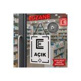 Genel Markalar MDF Kapı Tabelası ECZANE Açık Kapalı Çift Yönlü Mağaza Dükkan Ofis Açık Kapalı Yazısı (30x40 cm)