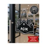 Genel Markalar MDF Kapı Tabelası EMLAK Açık Kapalı Çift Yönlü Mağaza Dükkan Ofis Açık Kapalı Yazısı (15x20 cm)