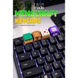 Genel Markalar Minecraft Temalı 4'lü Keycaps Seti - Cherry MX Uyumlu Mekanik Klavye Sayısal Tuş Takımı