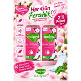 Genel Markalar Molped Her Gün Ferahlık Günlük Ped 20’li x 2 – 40 Adet İnce, Pamuksu Yumuşaklık, Hava Geçirgen, pH Dengeli