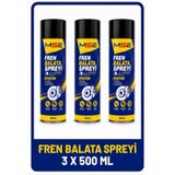 Genel Markalar MSE Fren Balata Spreyi 500 ML - 3'lü Paket ! Fren Diski, Kaliper ve Debriyaj Temizleyici