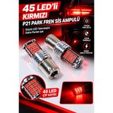 Genel Markalar Oto Led Fren ve Arka Sis Ampulü Kırmızı - BA15S 1156 P21W 93 Tip Tek Duy 45 SMD Ledli (2 Adet / 1 Takım)