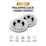 Genel Markalar Paslanmaz Çelik Lavabo Süzgeci 7 cm – Evye ve Gider İçin Tıkanma Önleyici Metal Filtre 2 Adet