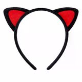 Genel Markalar Peluş Kedi Kulak Taç Kırmızı Siyah – Çocuk Parti & Kostüm Tacı