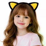 Genel Markalar Peluş Kedi Kulak Taç Sarı Siyah – Çocuk Parti & Kostüm Tacı (4745)