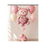 Genel Markalar Pembe Ayıcık I Love You yazılı Helyum Folyo Balon