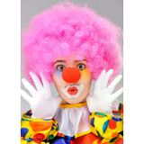 Genel Markalar Pembe Renk Kıvırcık Afro Bonus Peruk Takma Saç ve Kırmızı Burun Seti (4745)