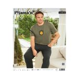 Genel Markalar Pijamoni Erkek Haki Penye Kısa Kol Pijama Takımı