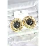 Genel Markalar Pirinç Gold Renk Siyah Boncuklu Vintage Kadın Küpe TJ-BKP11388