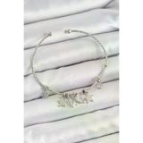 Genel Markalar Pirinç Zirkon Taşlı Ve Yıldız Model Gümüş Renk Charm Bileklik TJ-BB7345