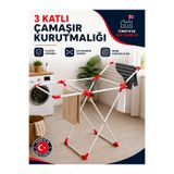 Genel Markalar Plastik Çamaşır Kurutmalığı 3 Katlı – Katlanabilir Kanatlı Kurutmalık